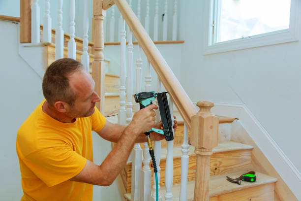 istock Installation wizard for wooden railing for stairs 842325210