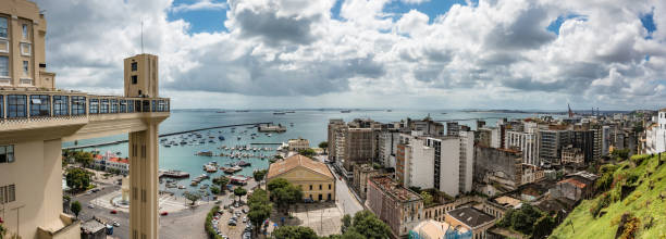 istock panoramic view over the bay of Salvador with elevator 842327748