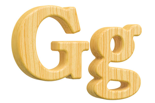 istock English wooden letter G, 3D rendering isolated on white background 842330580