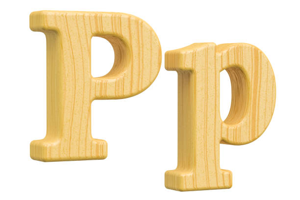 istock English wooden letter P, 3D rendering isolated on white background 842330638