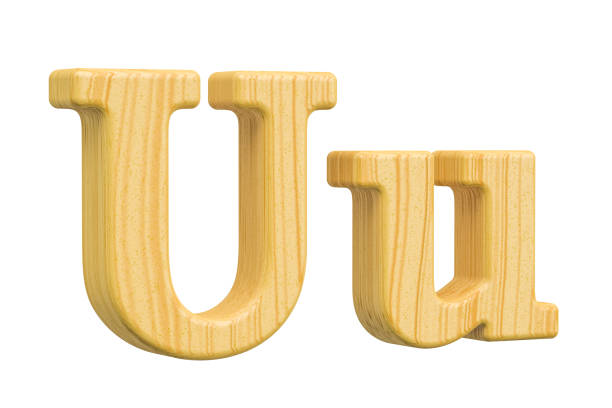 istock English wooden letter U, 3D rendering isolated on white background 842330654
