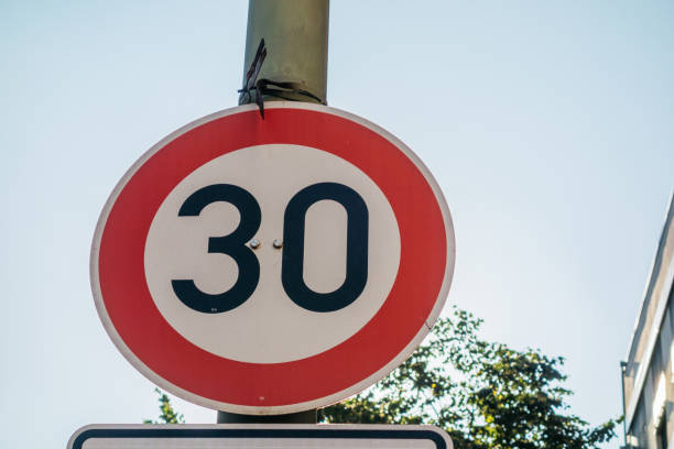 istock traffic limit sign with number 30 842334316
