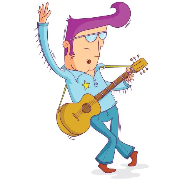 Vector illustration of musician in old fashion