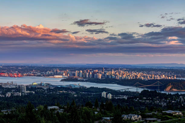 istock city at sunset, Vancouver, BC, Canada 842362540