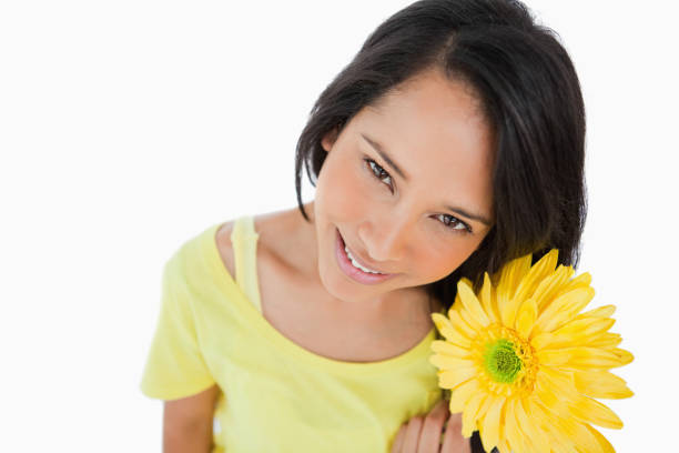 istock Highangle view of a woman holding a gerbera 842365824