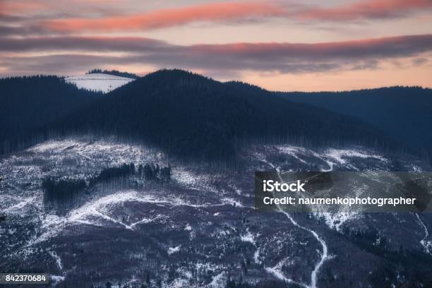 Ukraine Zakarpatsky Region Evening Slopes At Kozmeschika Stock Photo - Download Image Now