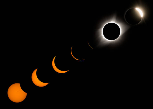 phases de l’éclipse solaire totale de 2017 - prominence photos et images de collection