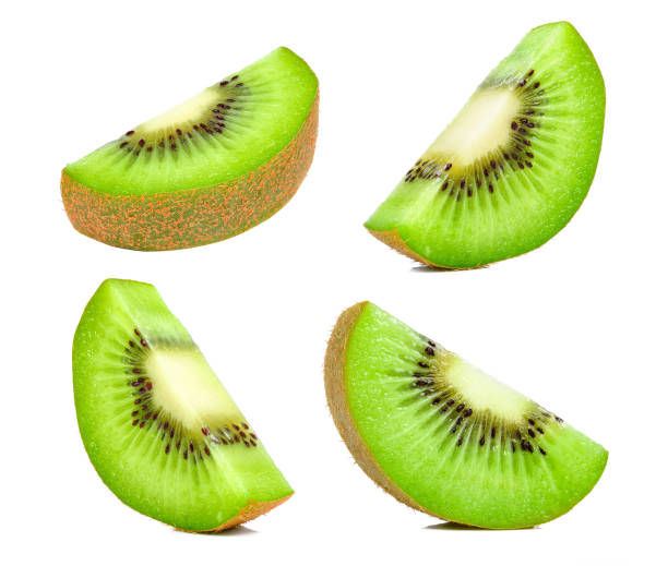 istock Set of Slice kiwi isolated on white background 842383638