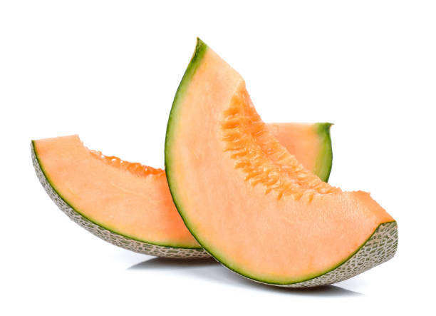 istock Slice of melon isolated on white background 842383796