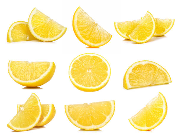 istock Set of Slice Lemon isolated on white background 842386442