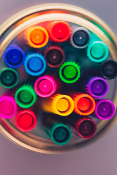 istock Colored markers in glass jar 842386452