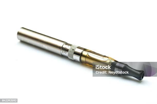 Ecigarette Closeup With Second Battery On White Background Stock Photo - Download Image Now