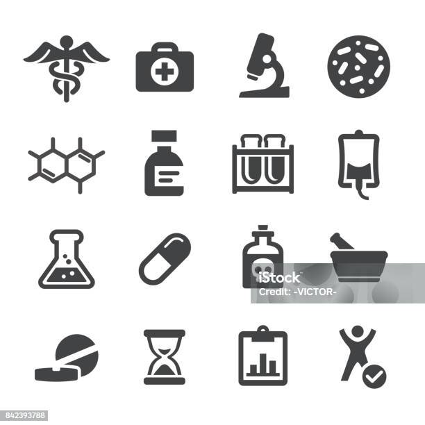 Medicine And Research Icons Acme Series Stock Illustration - Download Image Now - Icon Symbol, Laboratory, Medicine