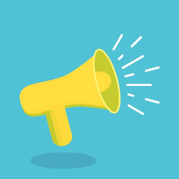 istock Cartoon loudspeaker or megaphone. Social media marketing concept. 842403250