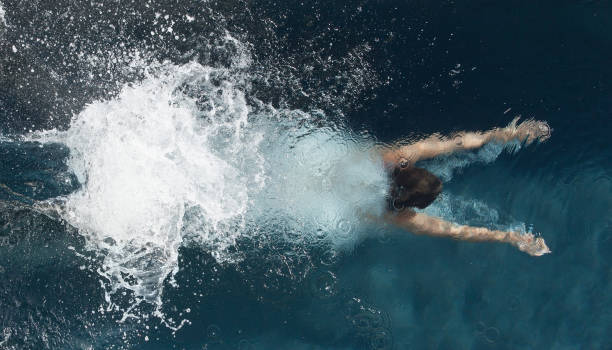 istock Above view of diving person 842408608