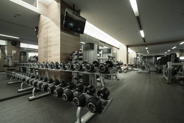 istock Fitness club in luxury hotel interior 842415882