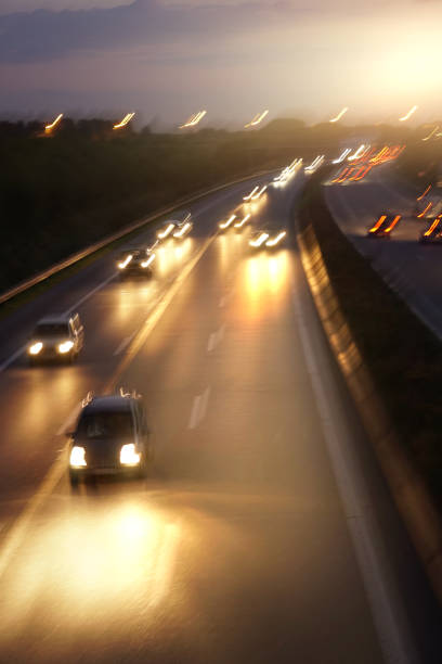 istock Traffic on the german motorway at night 842419440