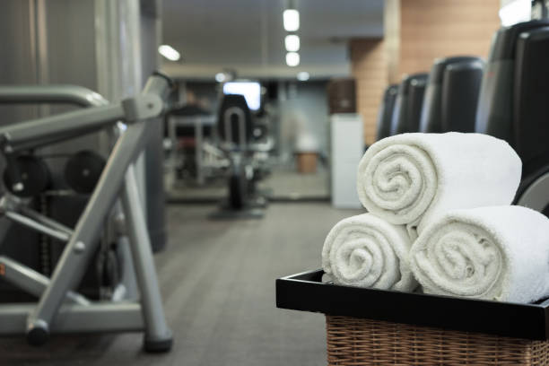 istock Fitness club in luxury hotel interior 842420204