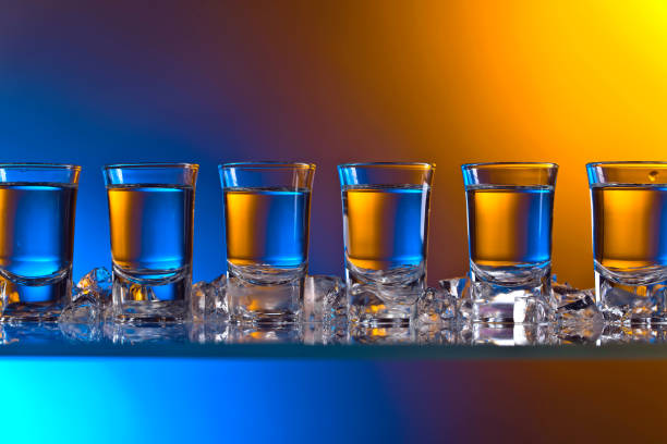istock Glasses of vodka . 842423726