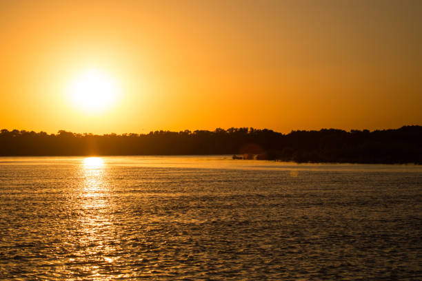 istock golden sunset on a river in the nature 842427022