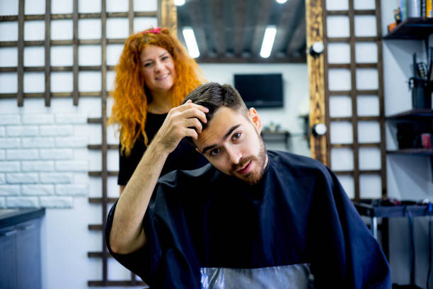 istock Guy likes his new haircut 842428228