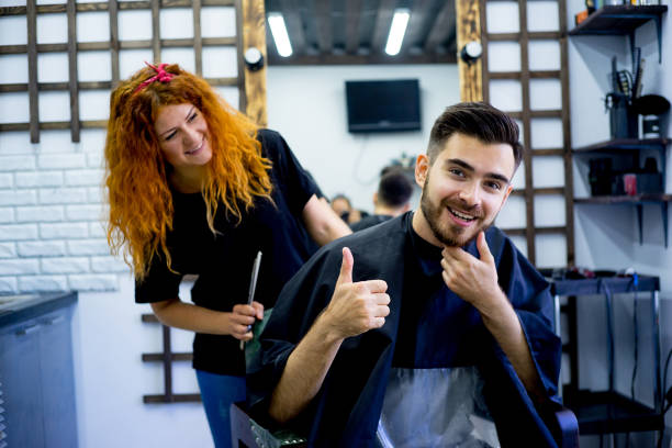 istock Guy likes his new haircut 842428338