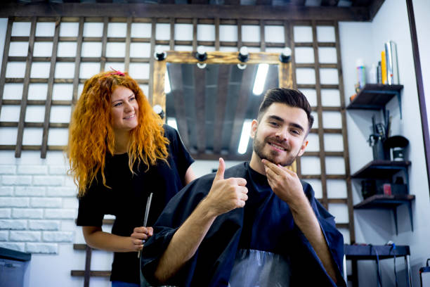 istock Guy likes his new haircut 842428368