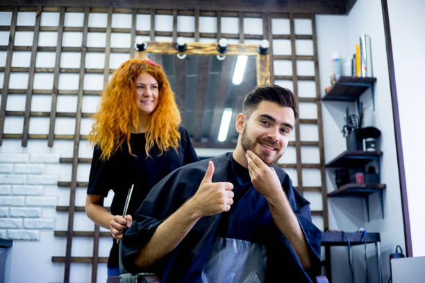 istock Guy likes his new haircut 842428410