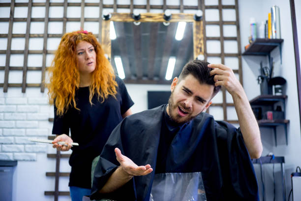 istock Guy dislikes his new haircut 842428442