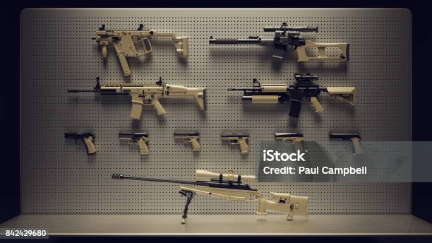 Firearms Display Stock Photo - Download Image Now - Gun, Collection, Rifle