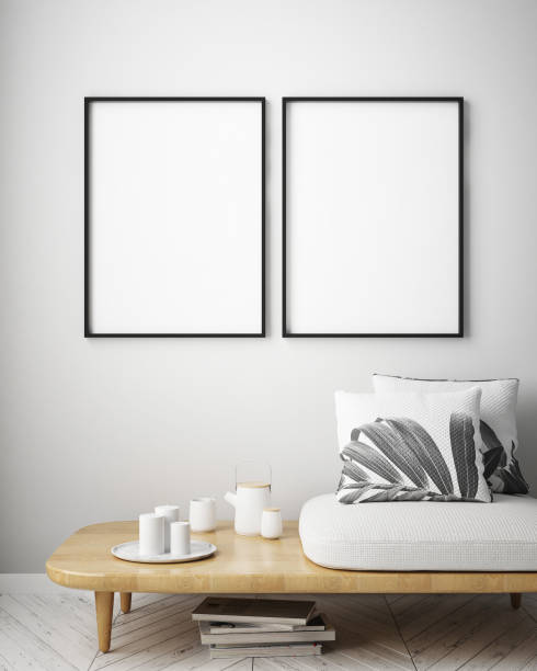 istock mock up poster frame in tropical interior background, modern Caribbean style, 3D illustration 842429720