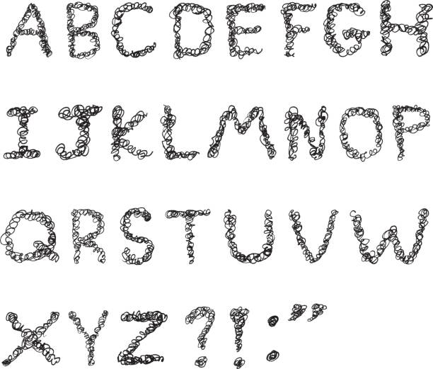 50+ Cartoon Of Old English Calligraphy Alphabet Stock Illustrations