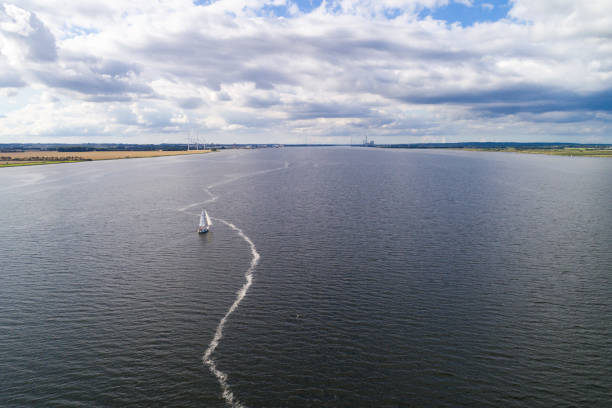 Sail Ship sailing along the Limfjord towards Aalborg.