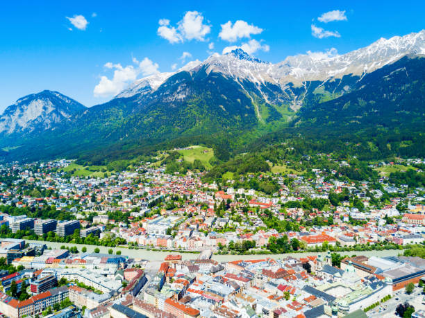 istock Innsbruck aerial view, Austria 842432826