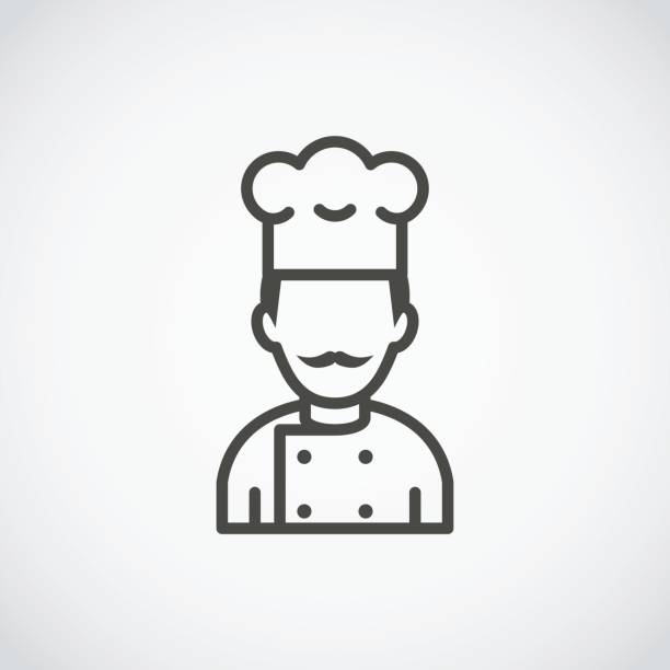 illustrations, cliparts, dessins animés et icônes de moustachu chef icône. profil d’avatar cook - chef men one person cooking