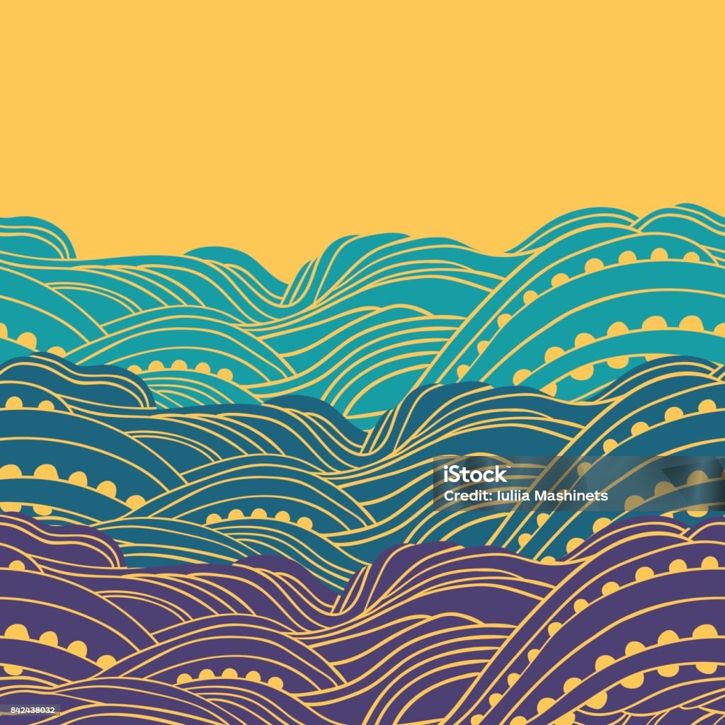 Three Wave Pattern Three Waves Horizontal Stock Illustration - Download Image Now ...