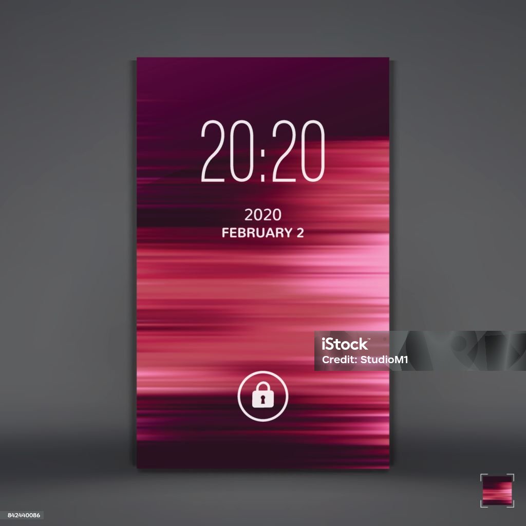 Android Lock Screen Vector Modern Lock Screen For Mobile Apps Mobile Wallpaper Vector Illustration ...