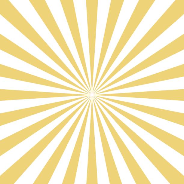 ilustraciones, imágenes clip art, dibujos animados e iconos de stock de vigas de explosión radial sol amarillo sobre fondo blanco. vector. - ray