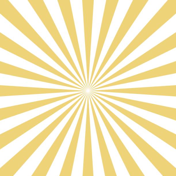 radiális sárga nap tört gerendák fehér alapon. vektor. - elmosódott mozgás témájú stock illusztrációk