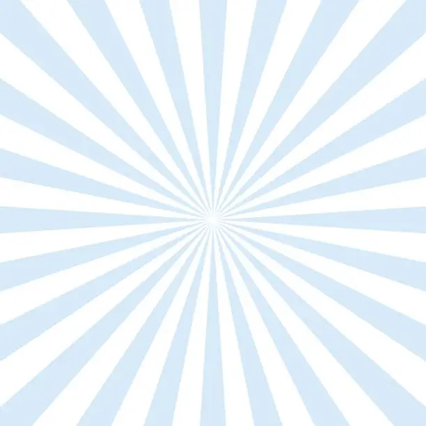 Vector illustration of Radial blue sun burst beams on white background. Vector .