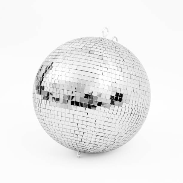 Disco background concepts. ball disco mirror discoball silver black white background glitter concept - stock image evening ball photos stock pictures, royalty-free photos & images