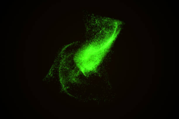 istock Abstract background made of green glowing particles 842446940