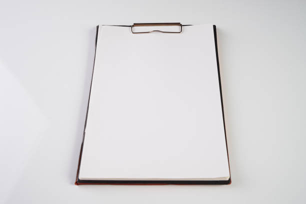 istock Clipboard and paper isolated on white background with copy space 842447466