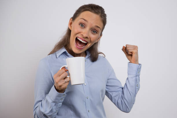 istock Excited businesswoman celebrating winning 842449770
