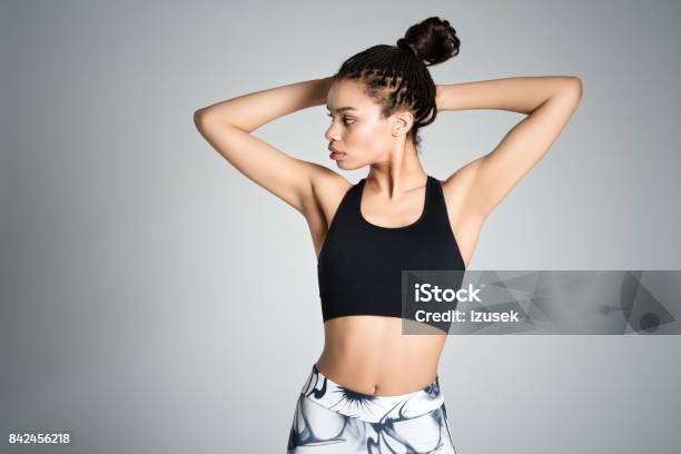 Attractive Fit Young Woman Resting After Workout Stock Photo - Download Image Now - 16-17 Years, Abdomen, Adult
