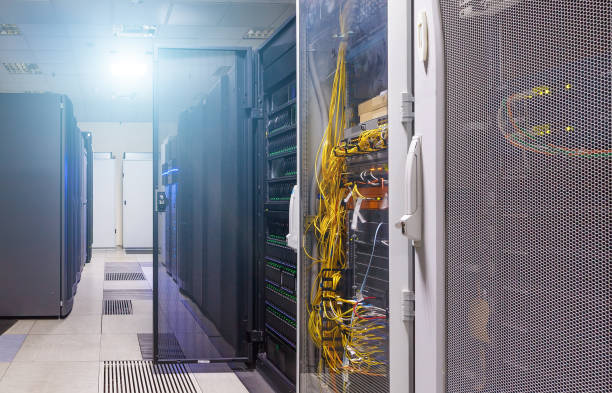 istock Clean industrial interior of server room with servers 842457528