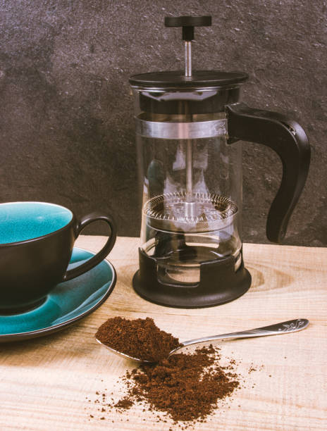 istock Ground coffee on the wooden background. 842458254