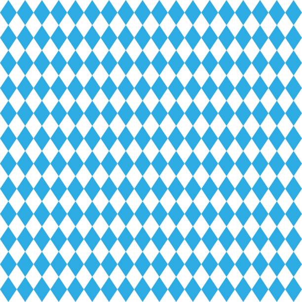 Beer Fest traditional Bavarian linen flag background. Beer Fest traditional Bavarian linen flag background. Vector Blue seamless Bavarian pattern rhombus illustrations stock illustrations