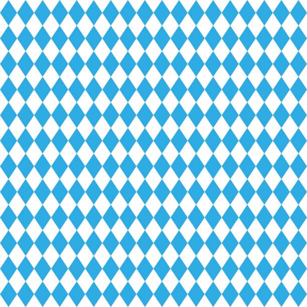 Beer Fest traditional Bavarian linen flag background. Beer Fest traditional Bavarian linen flag background. Vector Blue seamless Bavarian pattern german culture illustrations stock illustrations