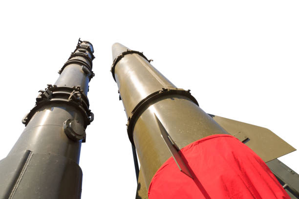 istock Rockets of missile complex Iskander isolated on the white background 842460946